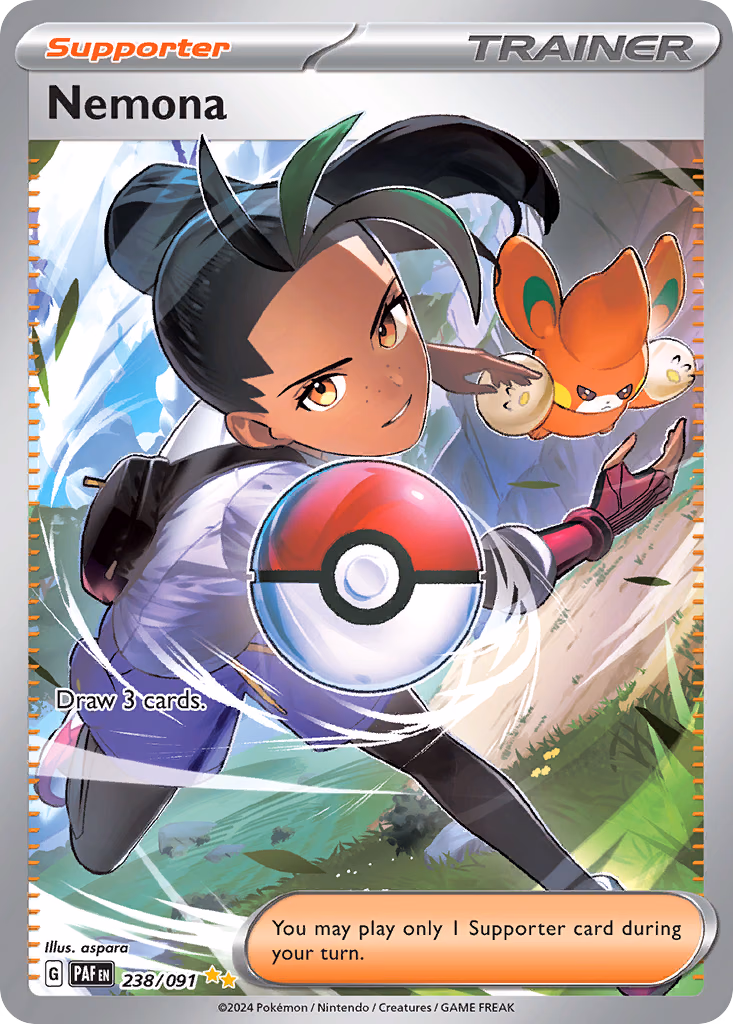 Nemona Pokemon card (238/091, Paldean Fates)
