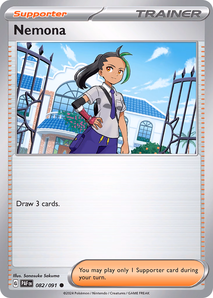 Nemona Pokemon card (082/091, Paldean Fates)