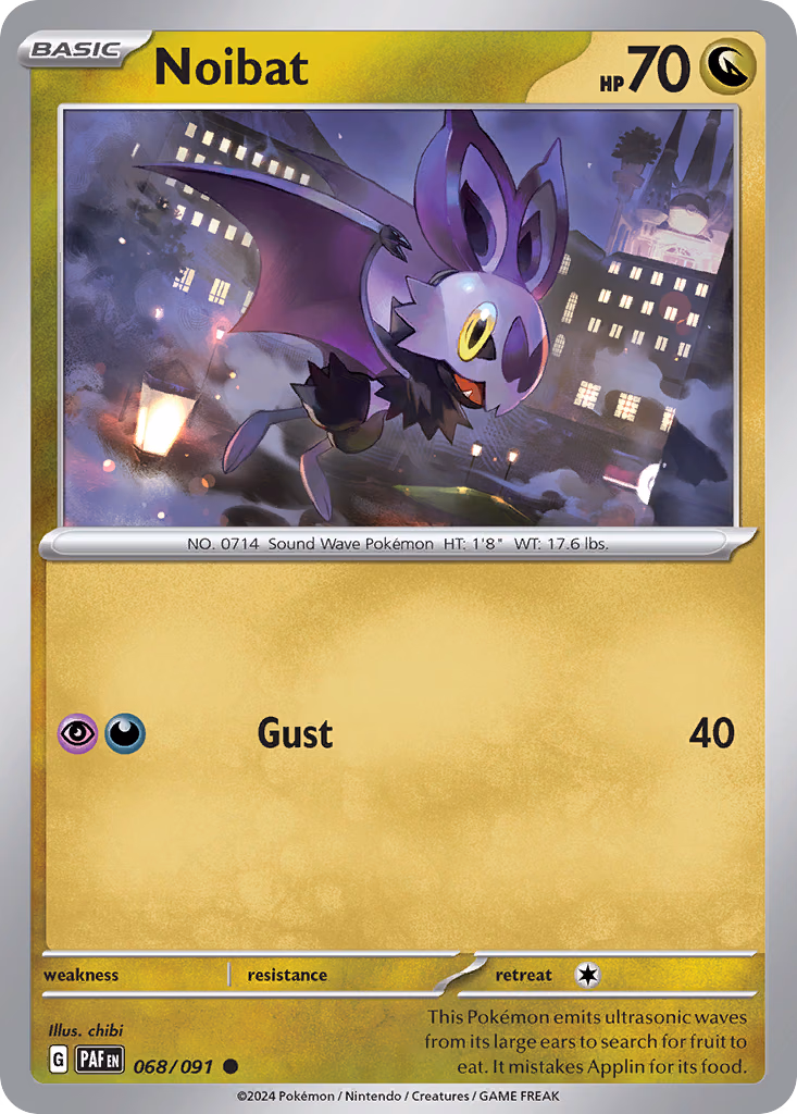 Noibat Pokemon card (068/091, Paldean Fates)