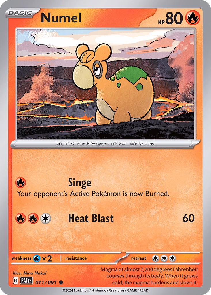 Numel Pokemon card (011/091, Paldean Fates)
