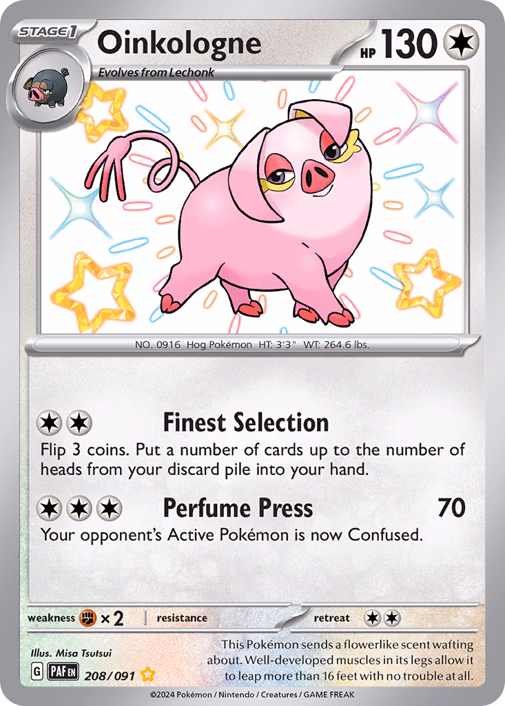Oinkologne Pokemon card (208/091, Paldean Fates)
