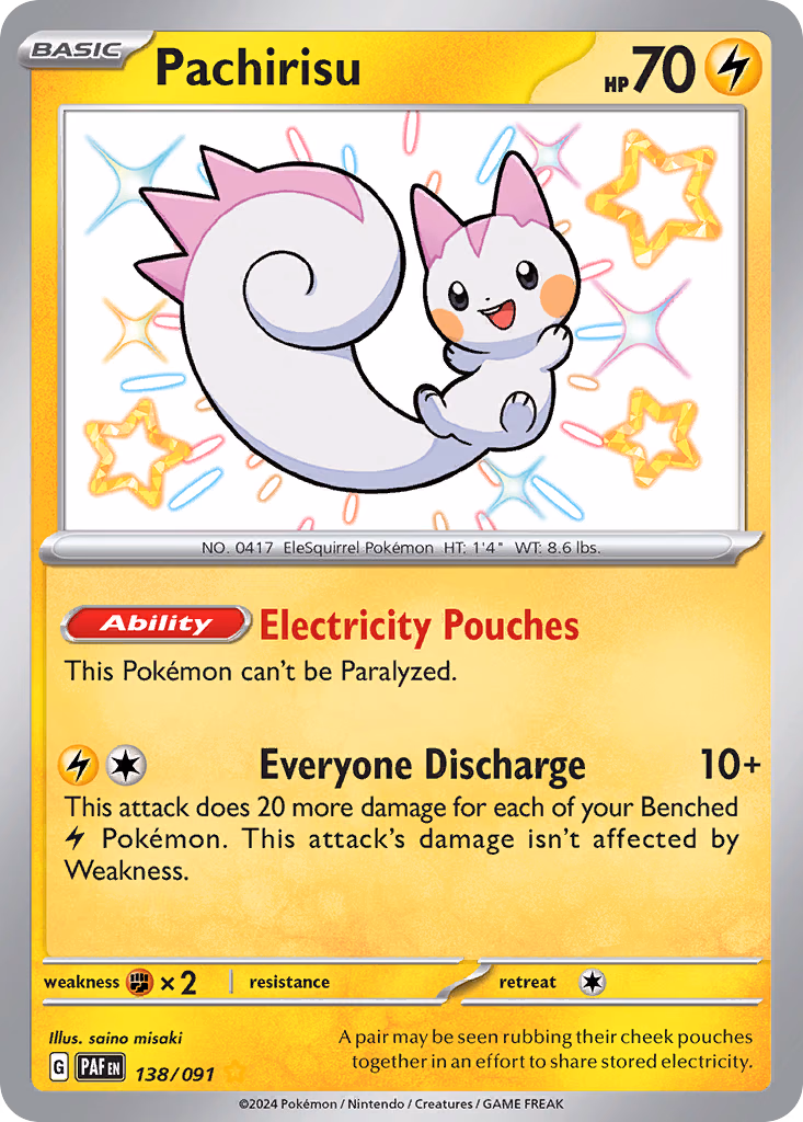 Pachirisu Pokemon card (138/091, Paldean Fates)