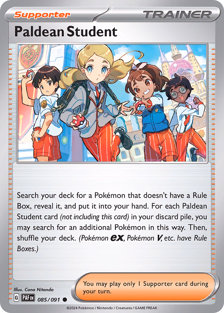 Paldean Student Pokemon card (085/091, Paldean Fates)