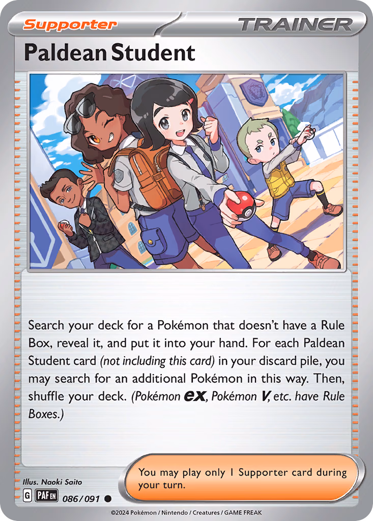 Paldean Student Pokemon card (086/091, Paldean Fates)
