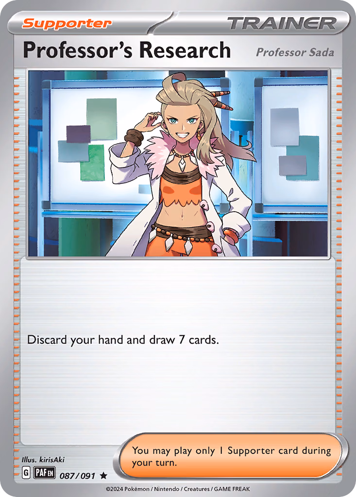 Professor's Research Pokemon card (087/091, Paldean Fates)