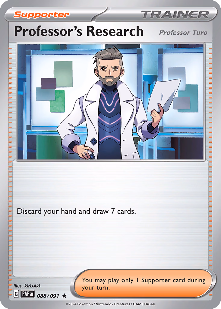 Professor's Research Pokemon card (088/091, Paldean Fates)