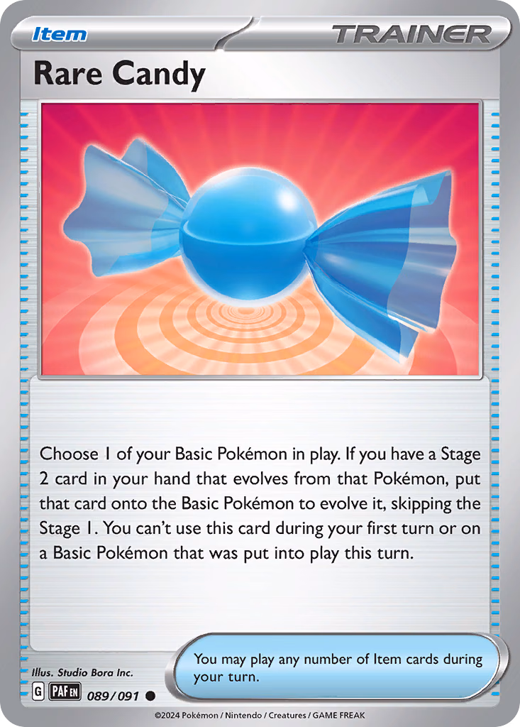 Rare Candy Pokemon card (089/091, Paldean Fates)
