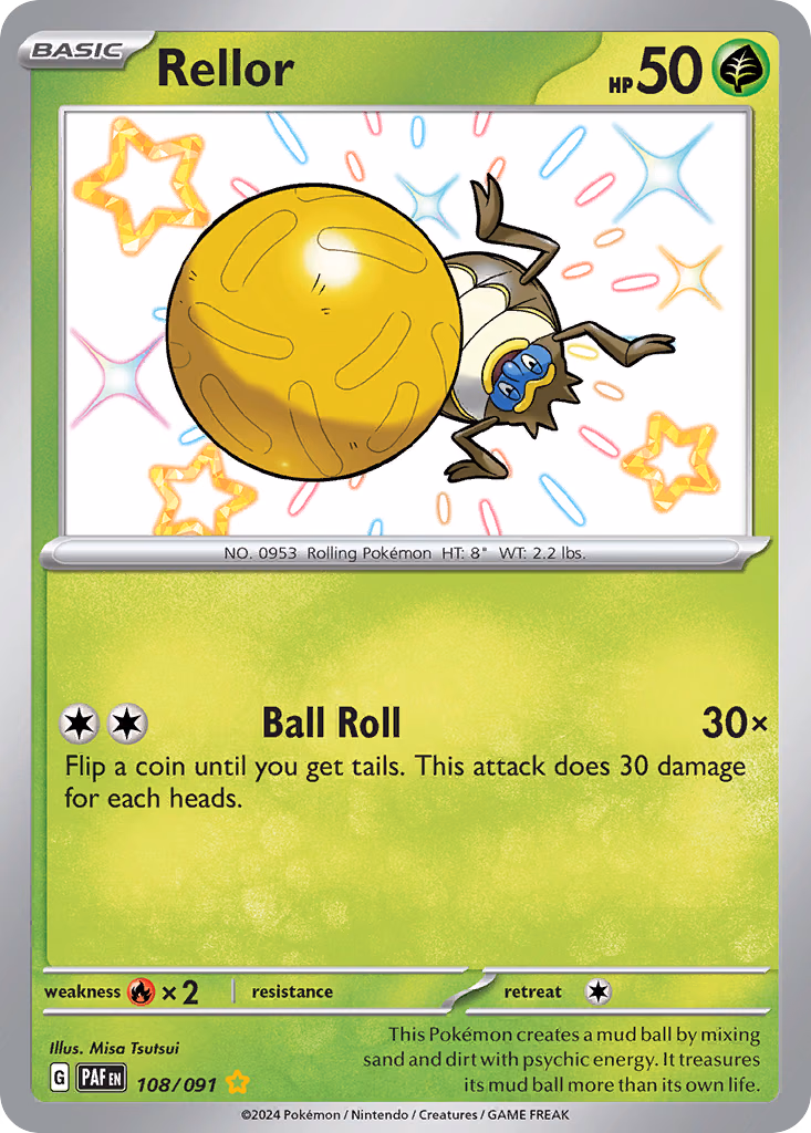 Rellor Pokemon card (108/091, Paldean Fates)