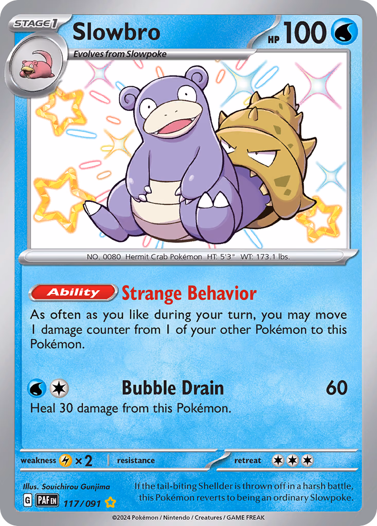 Slowbro Pokemon card (117/091, Paldean Fates)