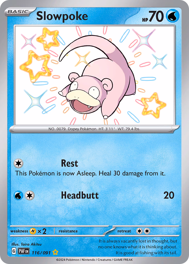Slowpoke Pokemon card (116/091, Paldean Fates)