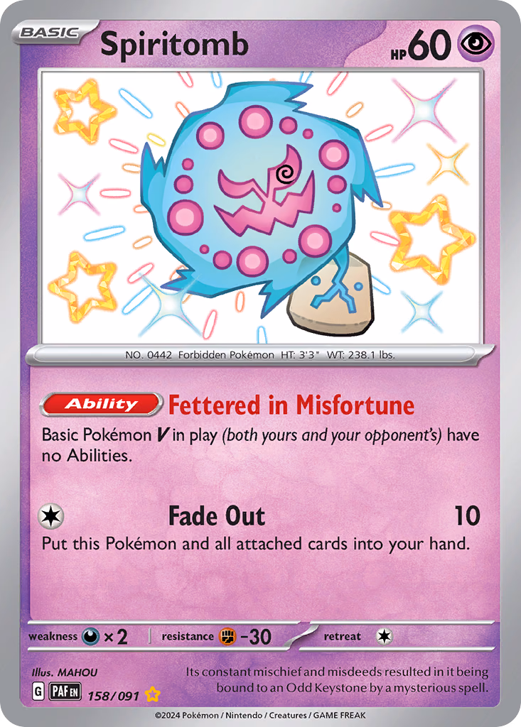 Spiritomb Pokemon card (158/091, Paldean Fates)