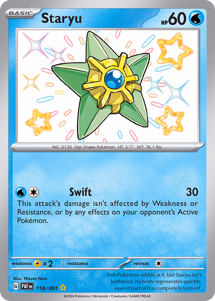 Staryu Pokemon card (118/091, Paldean Fates)