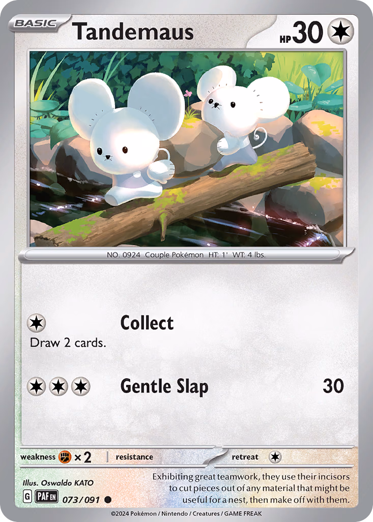 Tandemaus Pokemon card (073/091, Paldean Fates)