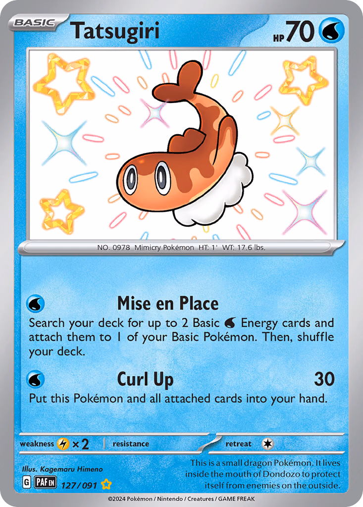 Tatsugiri Pokemon card (127/091, Paldean Fates)