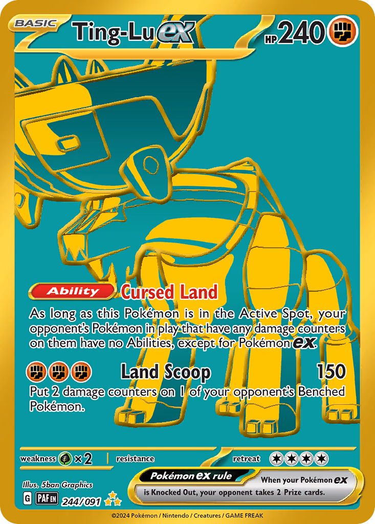 Ting-Lu ex Pokemon card (244/091, Paldean Fates)