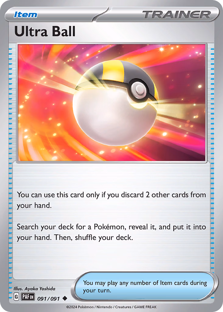 Ultra Ball Pokemon card (091/091, Paldean Fates)