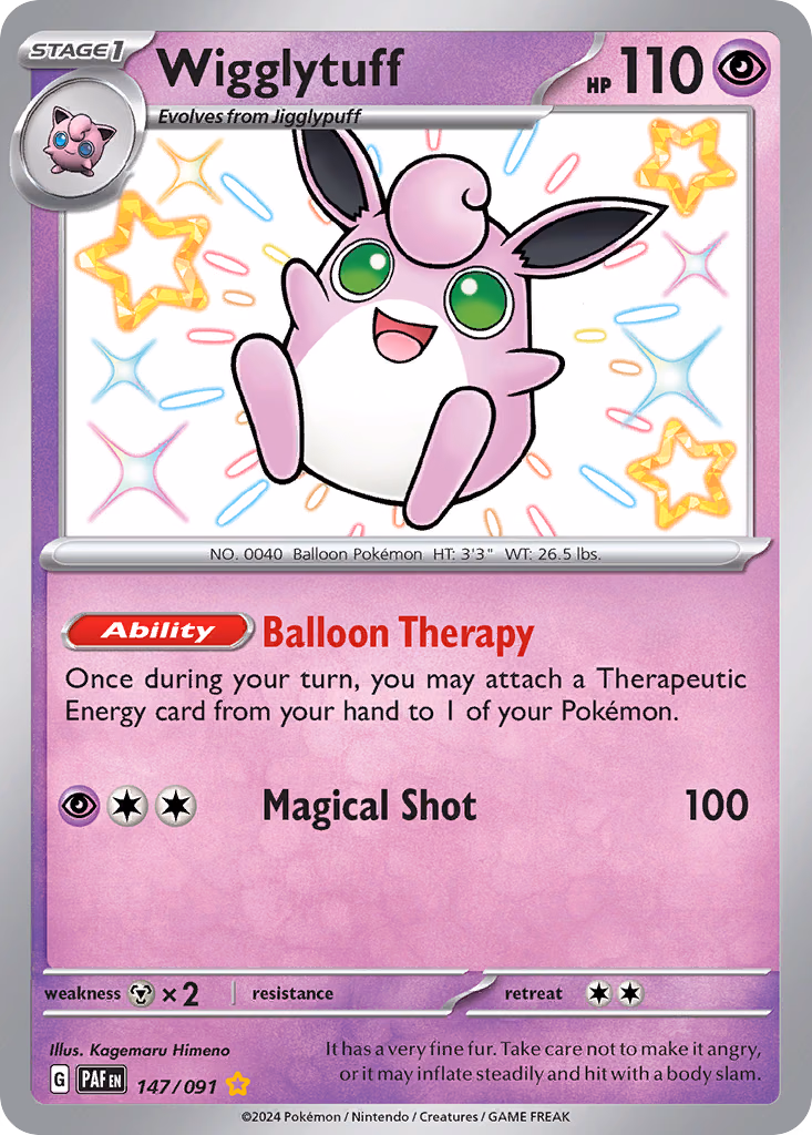 Wigglytuff Pokemon card (147/091, Paldean Fates)