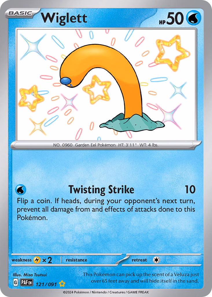 Wiglett Pokemon card (121/091, Paldean Fates)