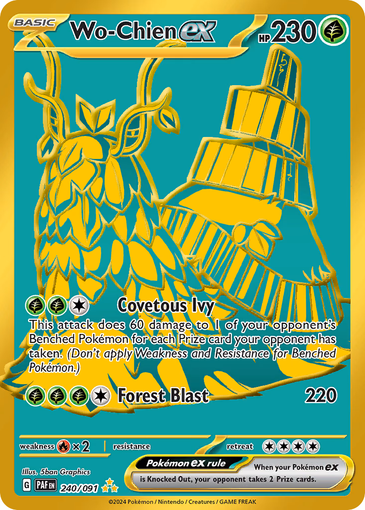 Wo-Chien ex Pokemon card (240/091, Paldean Fates)