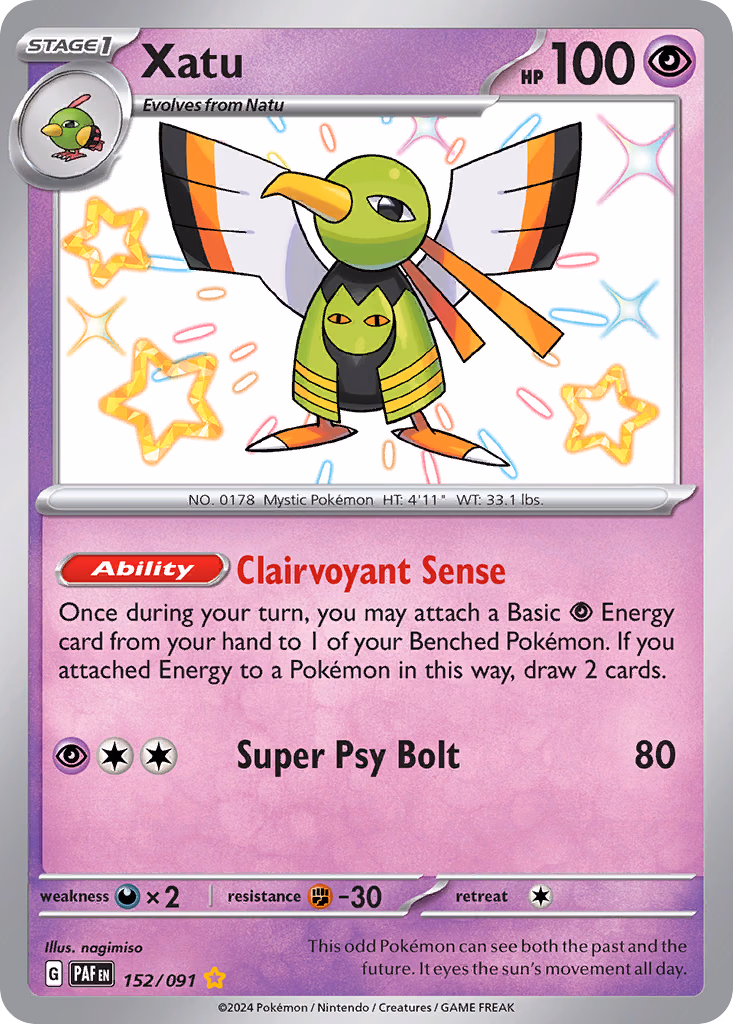 Xatu Pokemon card (152/091, Paldean Fates)