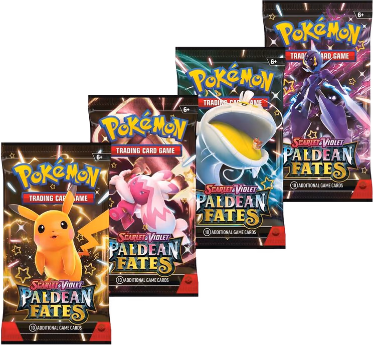 Pokemon Paldean Fates Booster Pack Art Bundle [Set of 4]