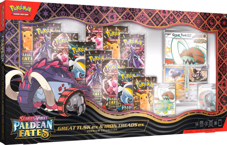 Pokemon Paldean Fates Great Tusk ex & Iron Treads ex Premium Collection