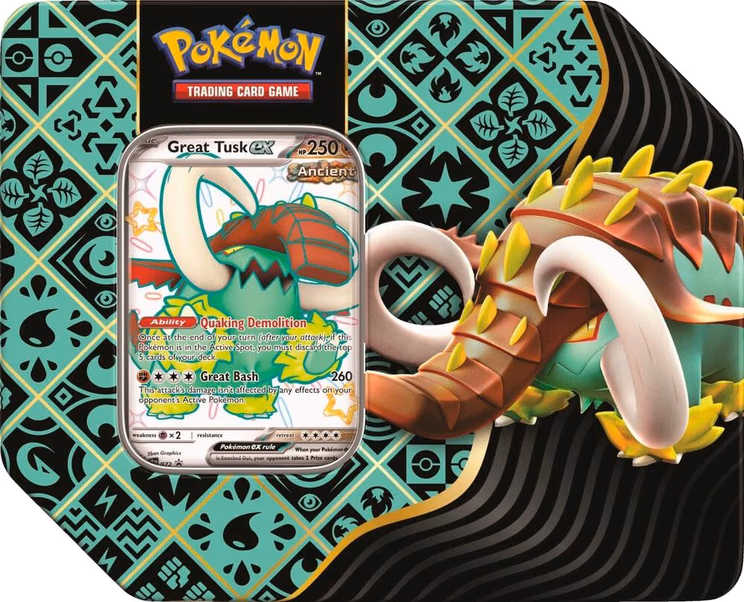 Pokemon Paldean Fates Tin [Great Tusk ex]