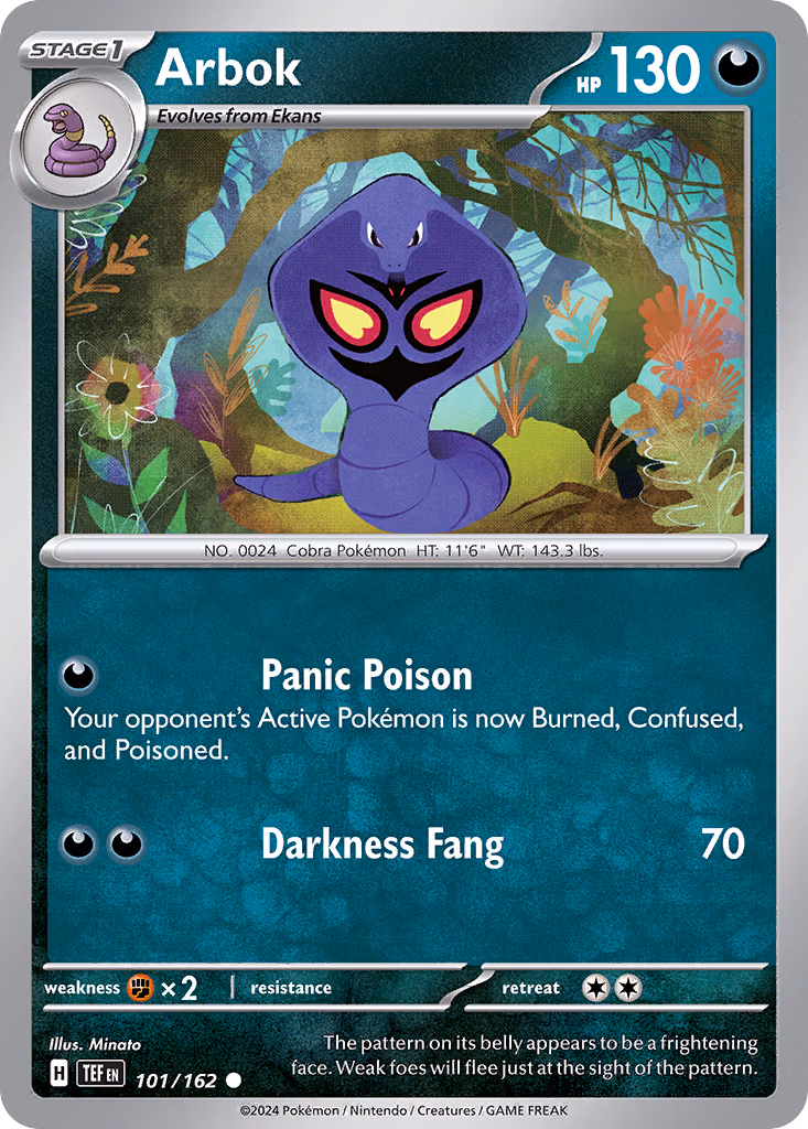 Arbok Pokemon card (101/162, Temporal Forces)