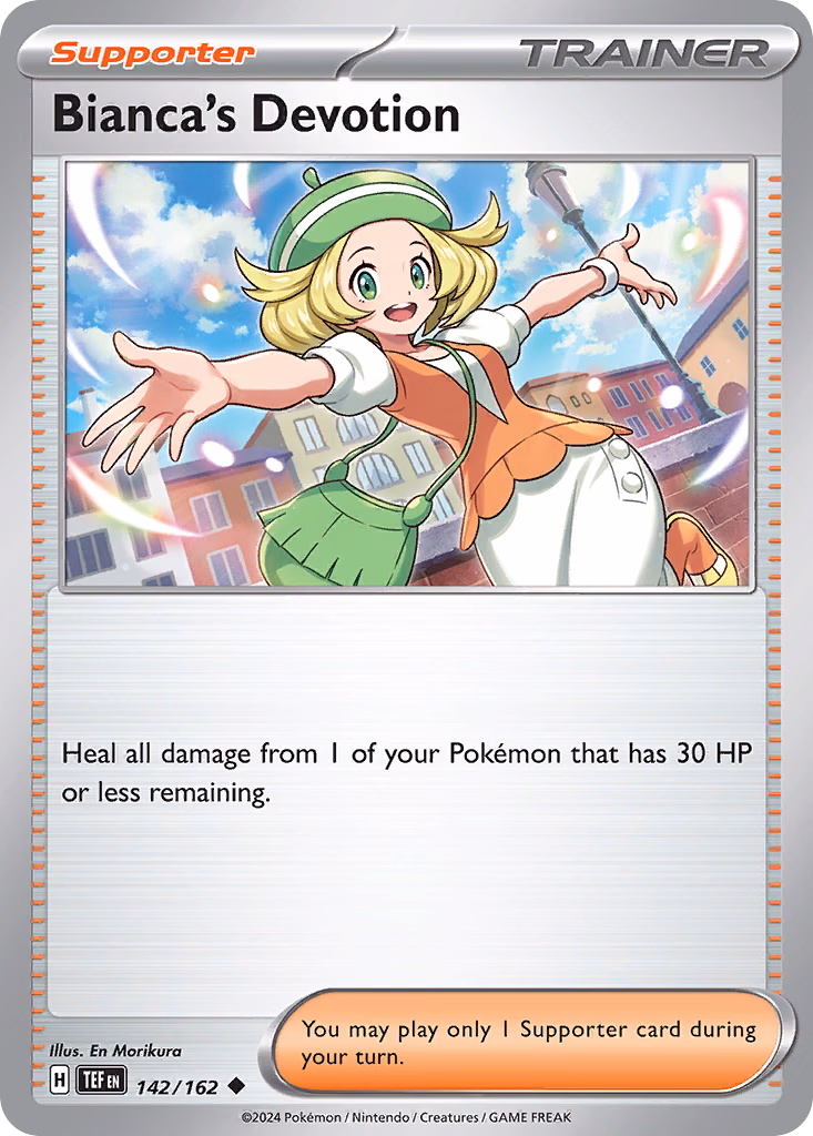 Bianca's Devotion Pokemon card (142/162, Temporal Forces)