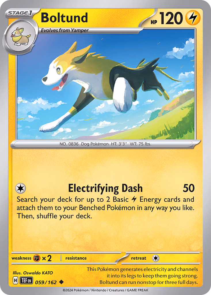 Boltund Pokemon card (059/162, Temporal Forces)