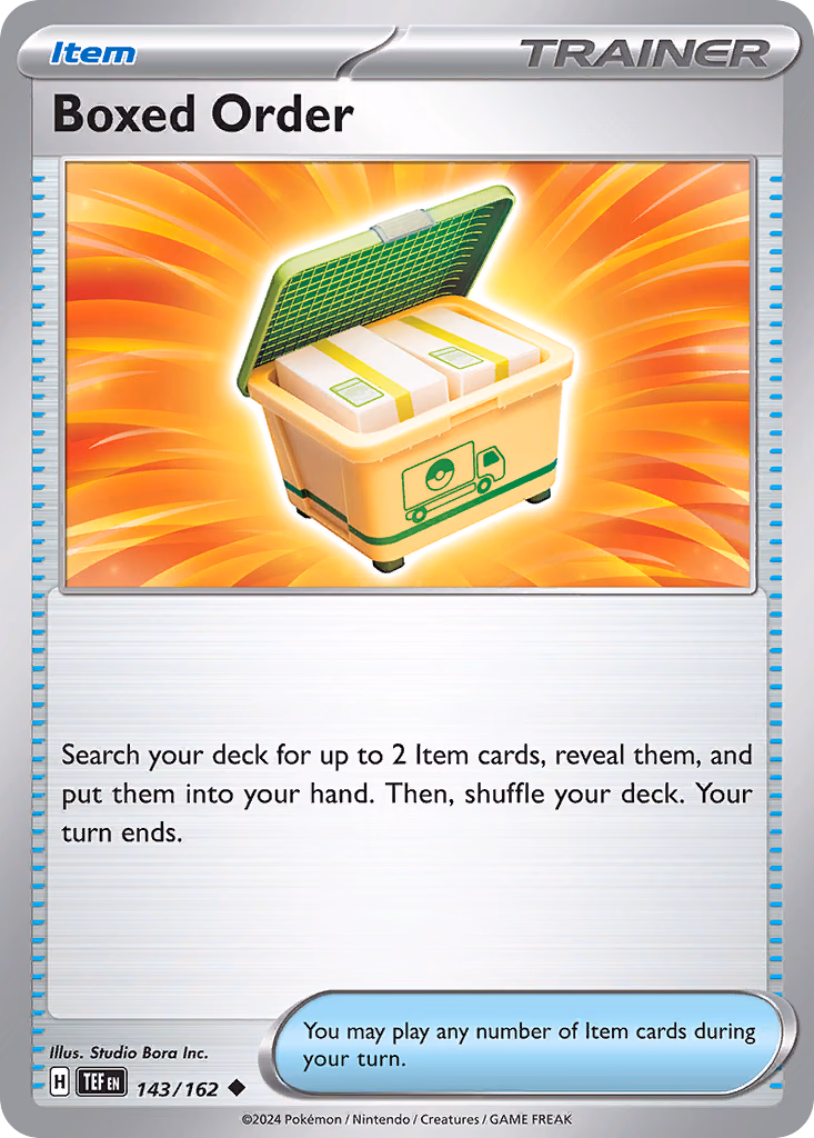 Boxed Order Pokemon card (143/162, Temporal Forces)