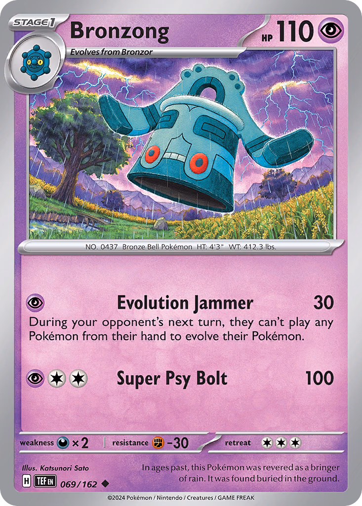 Bronzong Pokemon card (069/162, Temporal Forces)