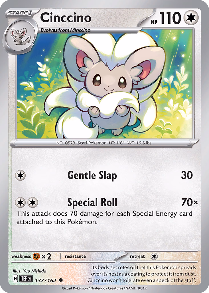 Cinccino Pokemon card (137/162, Temporal Forces)