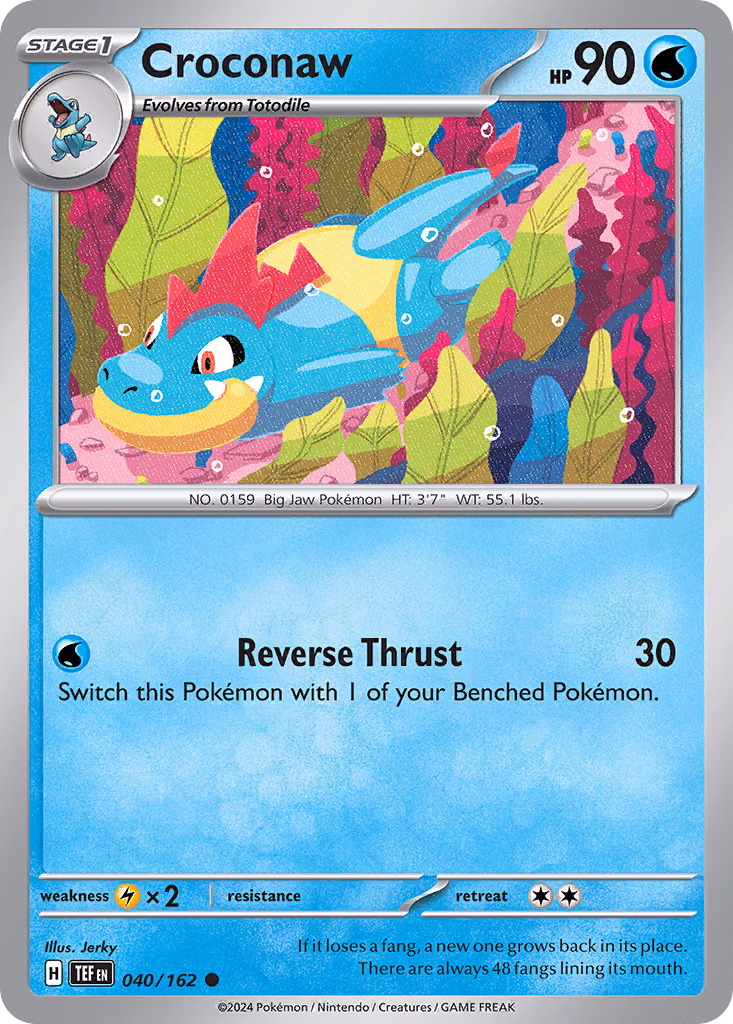 Croconaw Pokemon card (040/162, Temporal Forces)