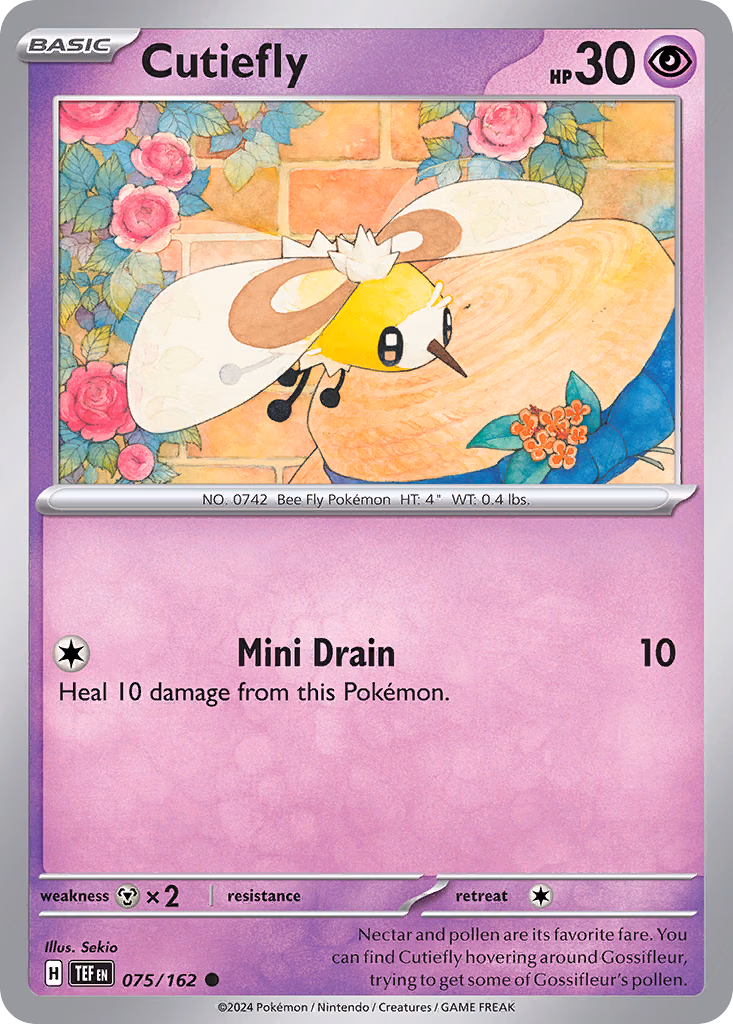 Cutiefly Pokemon card (075/162, Temporal Forces)