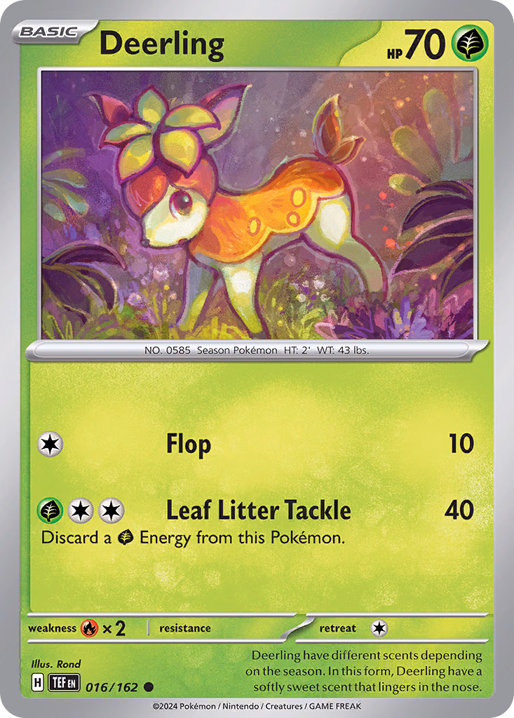 Deerling Pokemon card (016/162, Temporal Forces)