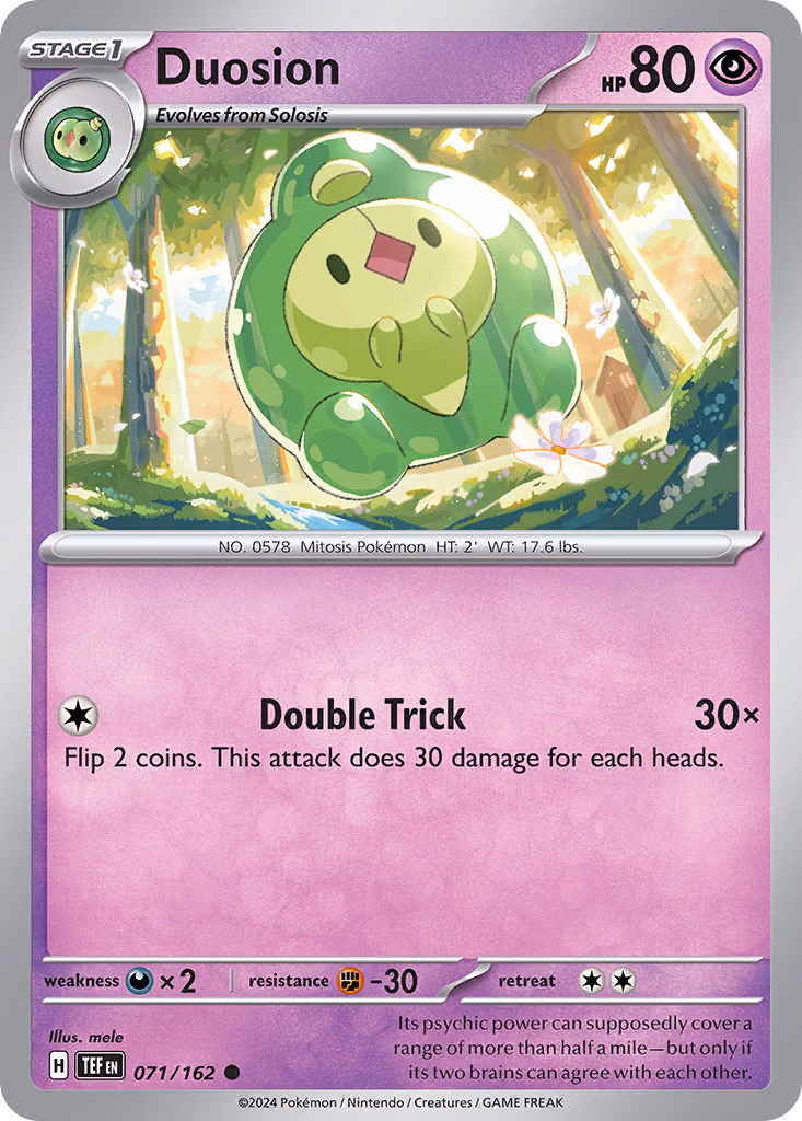 Duosion Pokemon card (071/162, Temporal Forces)