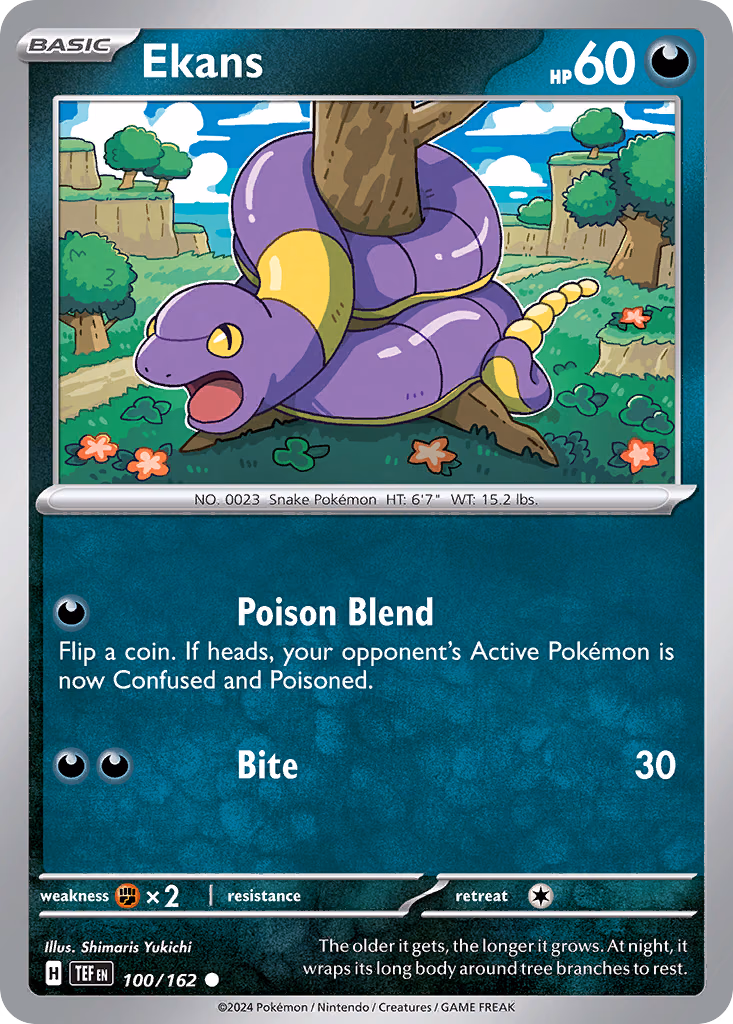 Ekans Pokemon card (100/162, Temporal Forces)