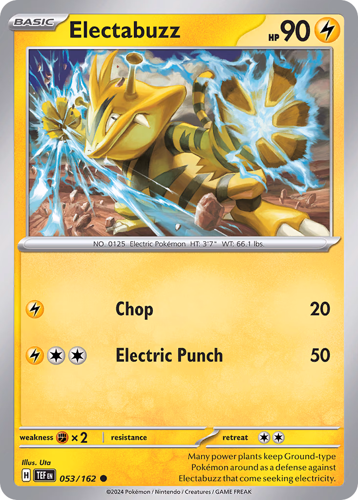 Electabuzz Pokemon card (053/162, Temporal Forces)