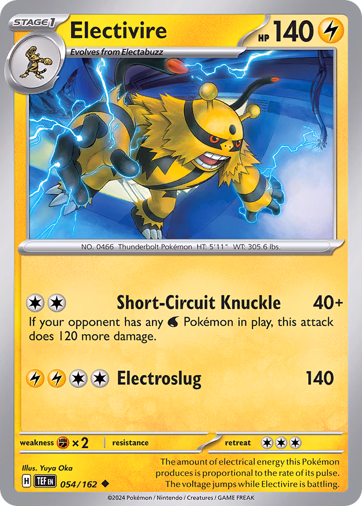 Electivire Pokemon card (054/162, Temporal Forces)