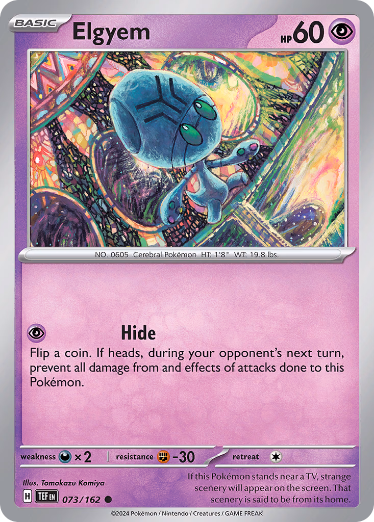 Elgyem Pokemon card (073/162, Temporal Forces)