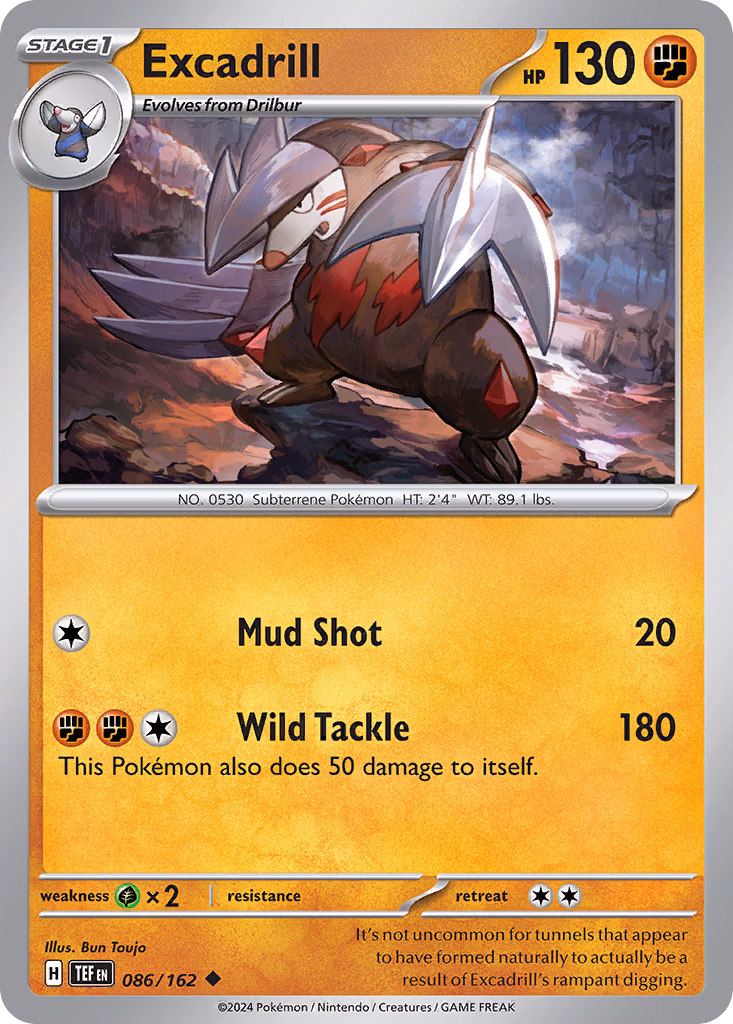 Excadrill Pokemon card (086/162, Temporal Forces)
