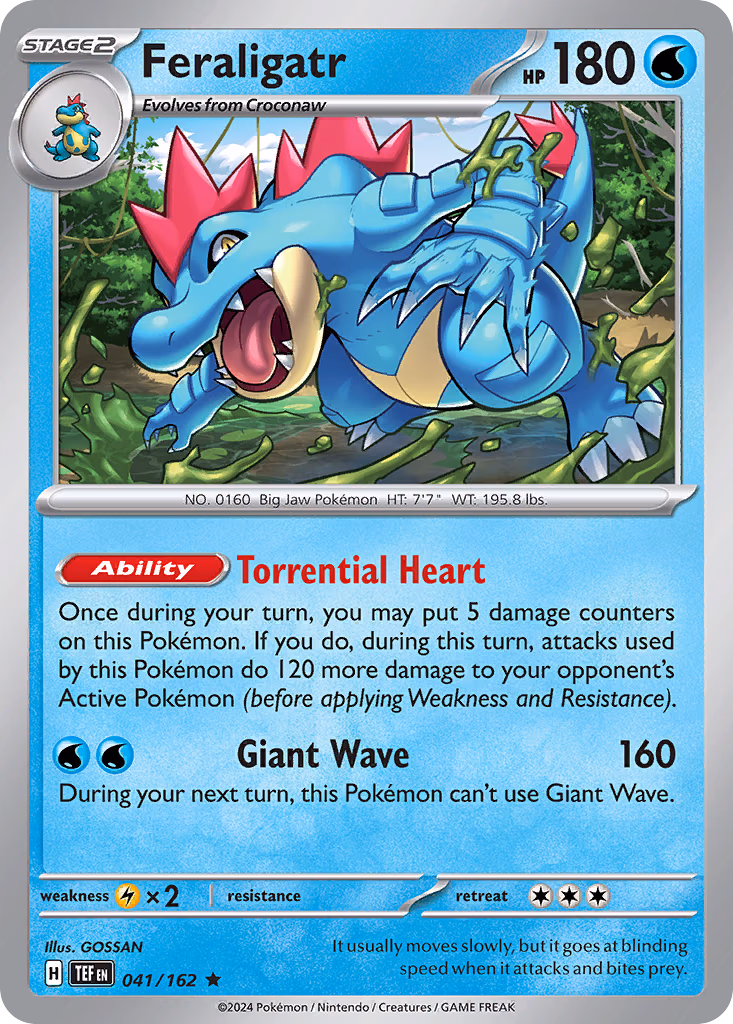 Feraligatr Pokemon card (041/162, Temporal Forces)