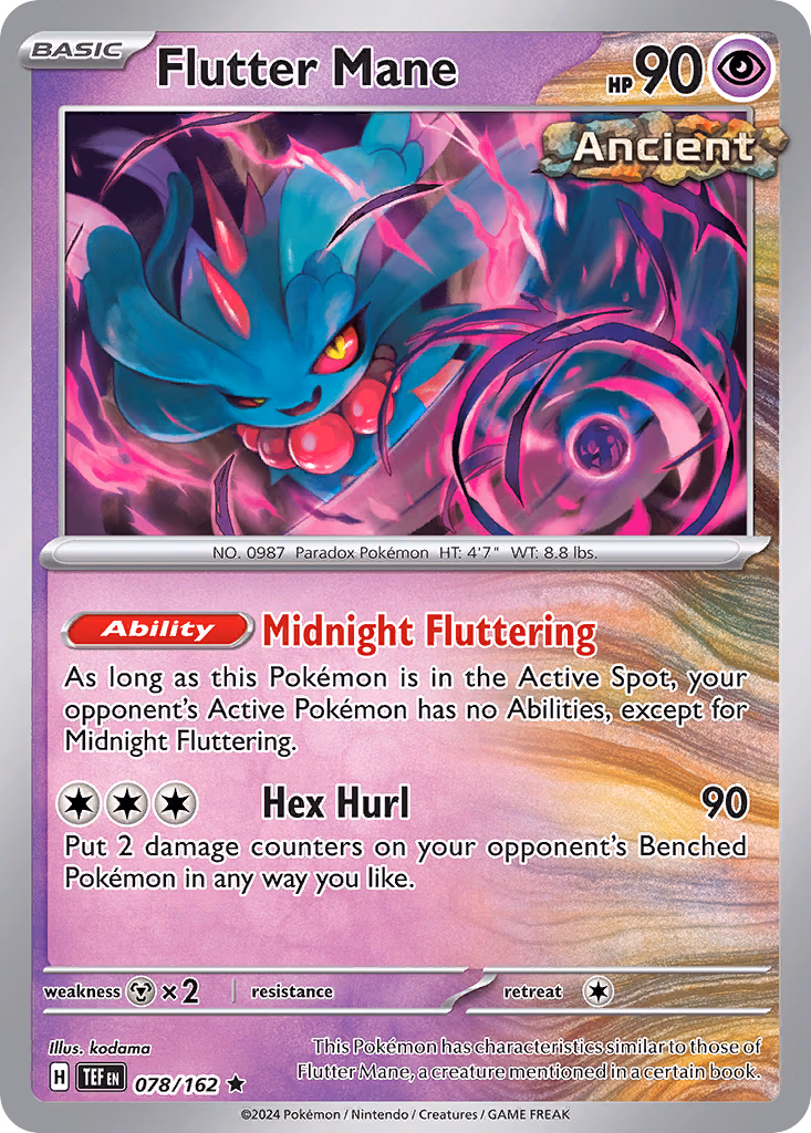 Flutter Mane Pokemon card (078/162, Temporal Forces)