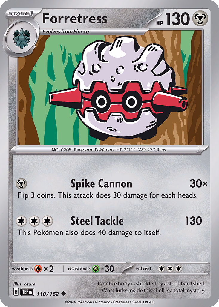 Forretress Pokemon card (110/162, Temporal Forces)