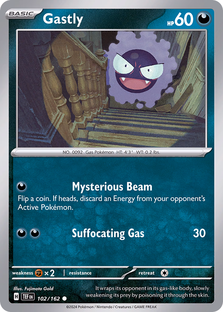 Gastly Pokemon card (102/162, Temporal Forces)