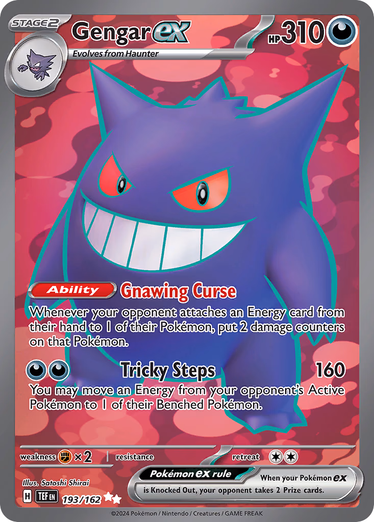 Gengar ex Pokemon card (193/162, Temporal Forces)