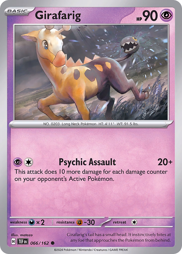 Girafarig Pokemon card (066/162, Temporal Forces)