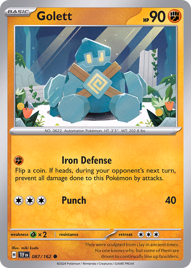Golett Pokemon card (087/162, Temporal Forces)