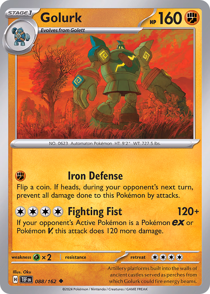 Golurk Pokemon card (088/162, Temporal Forces)